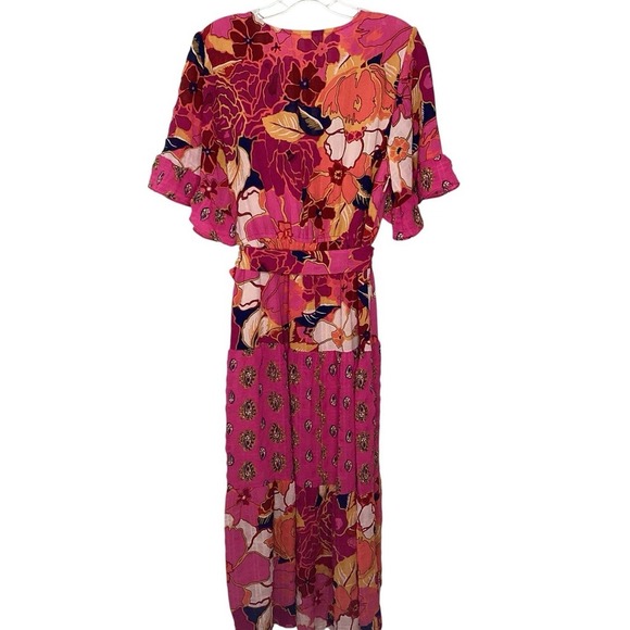 Anthropologie Fig And Flower Estilo Dress Sz L Pink Maxi Prairie Easter NWT - Picture 6 of 12